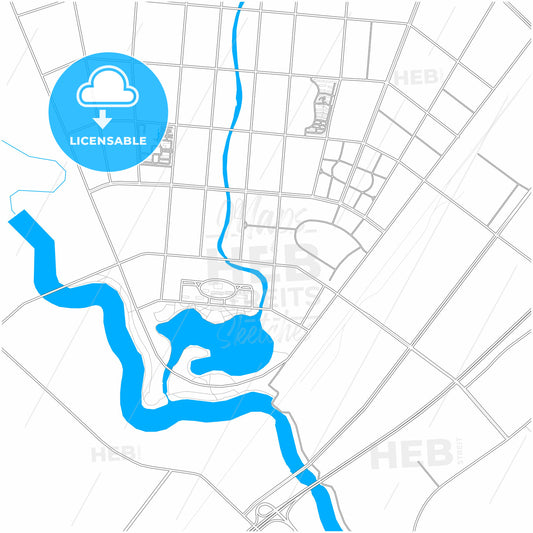 Tieling, Liaoning, China, city map with high quality roads.