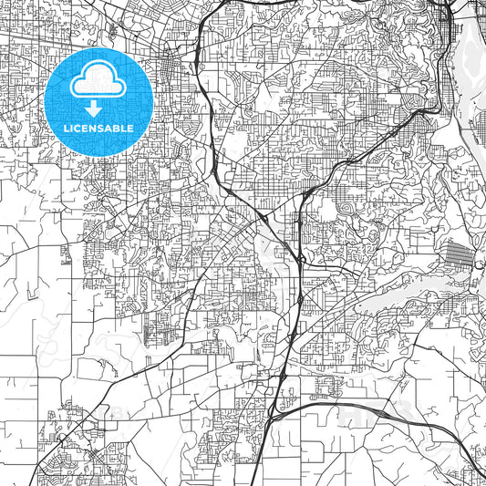 Tigard, Oregon - Area Map - Light