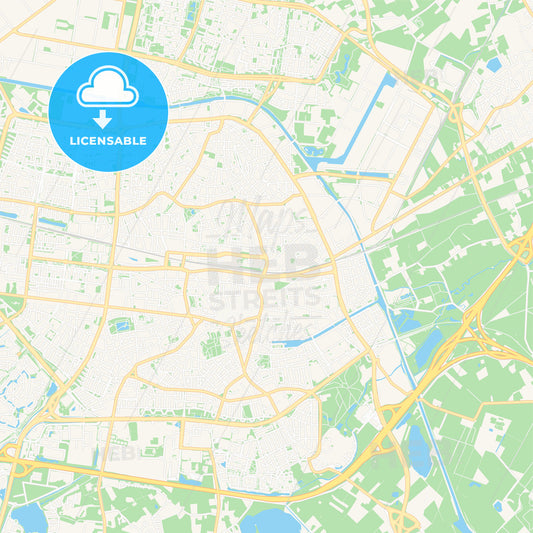 Tilburg, Netherlands Vector Map - Classic Colors
