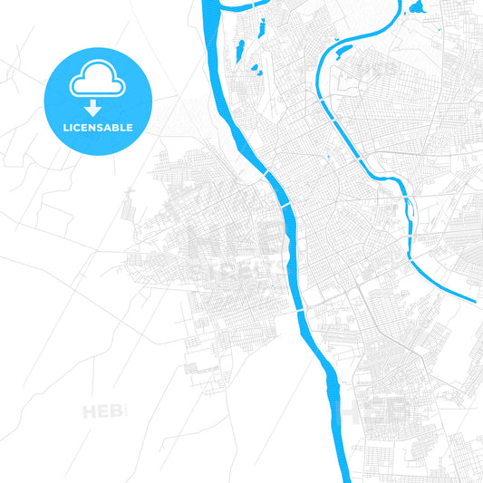 Timon, Brazil PDF vector map with water in focus