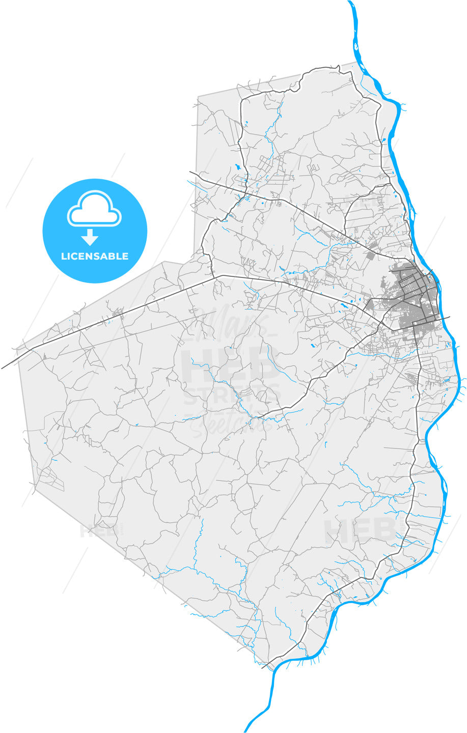 Timon, Brazil, high quality vector map