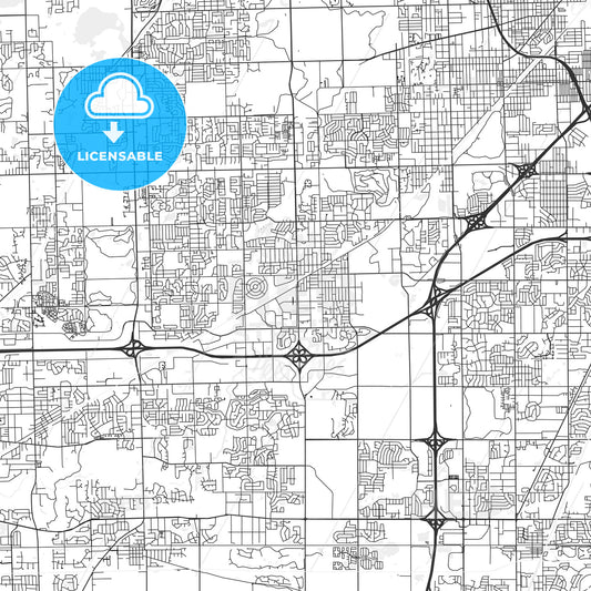 Tinley Park, Illinois - Area Map - Light