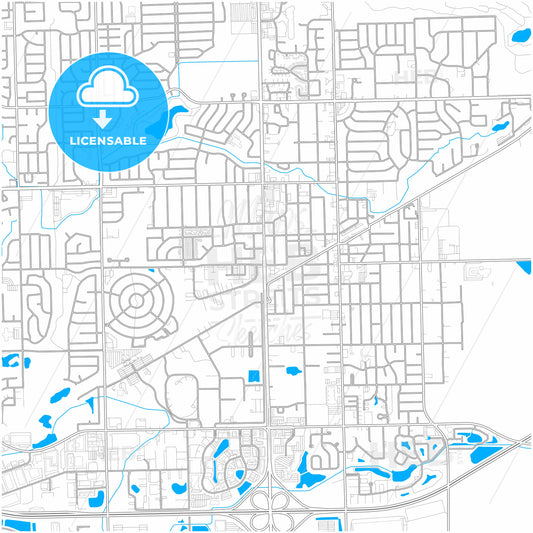 Tinley Park, Illinois, United States, city map with high quality roads.