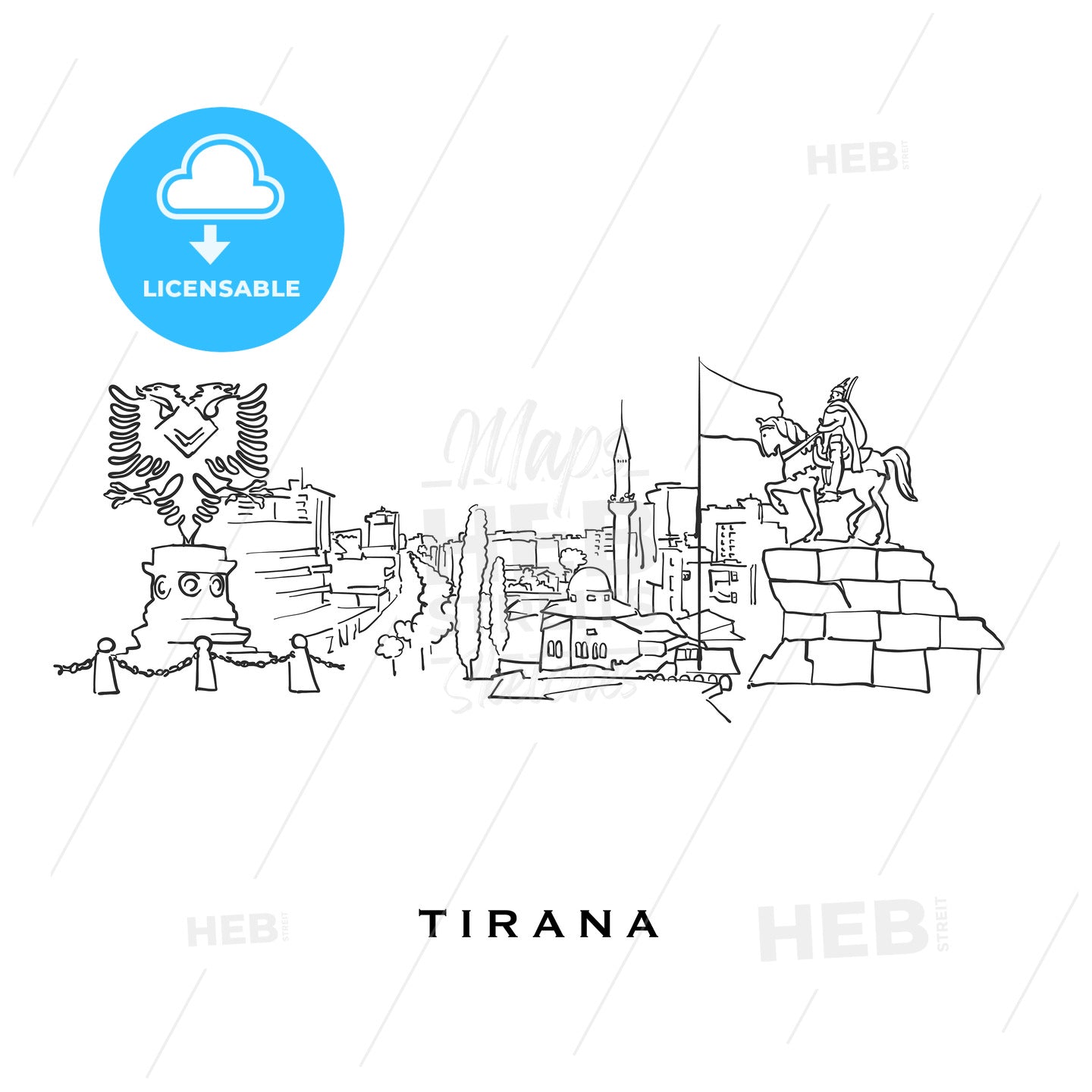 Tirana Albania famous architecture – instant download