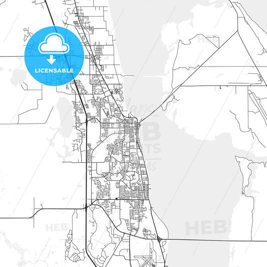 Titusville, Florida - Area Map - Light