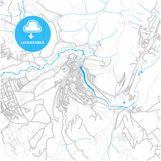 Tivoli, Lazio, Italy, city map with high quality roads.