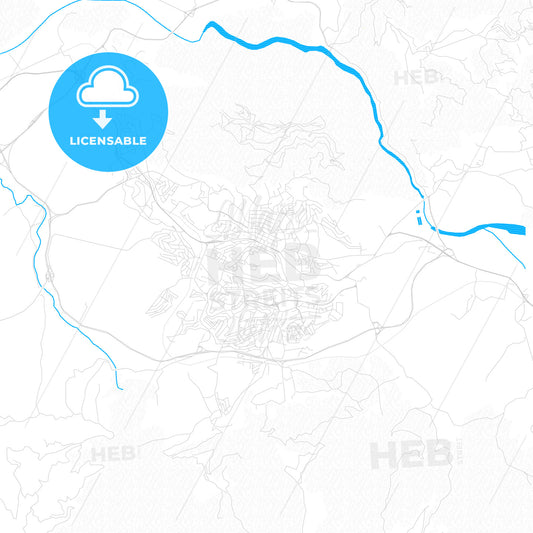 Tizi Ouzou, Algeria PDF vector map with water in focus