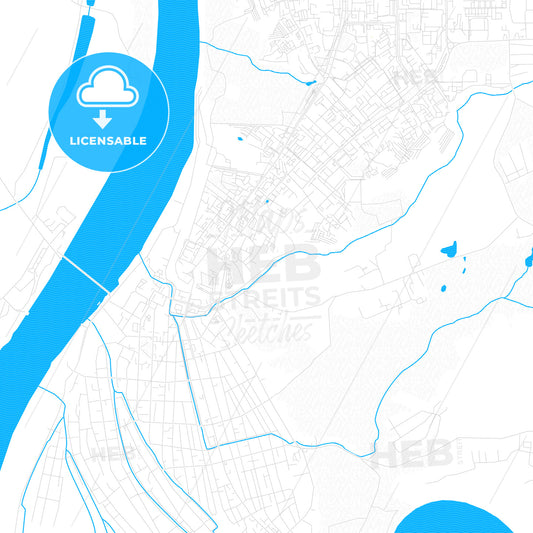 Tobolsk, Russia PDF vector map with water in focus