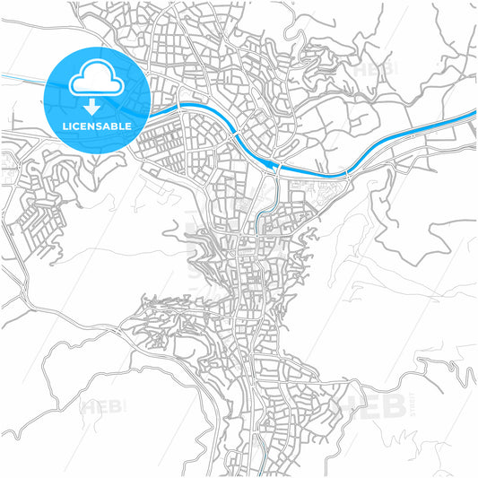 Tokat, Tokat, Turkey, city map with high quality roads.