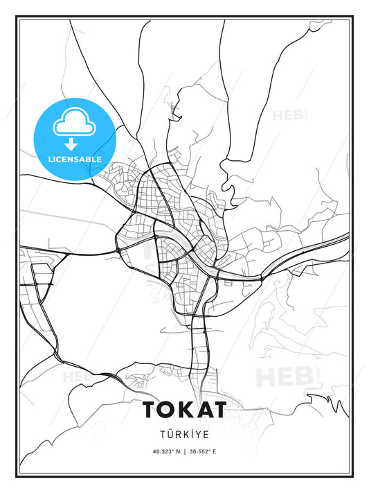 Tokat, Turkey, Modern Print Template in Various Formats - HEBSTREITS Sketches