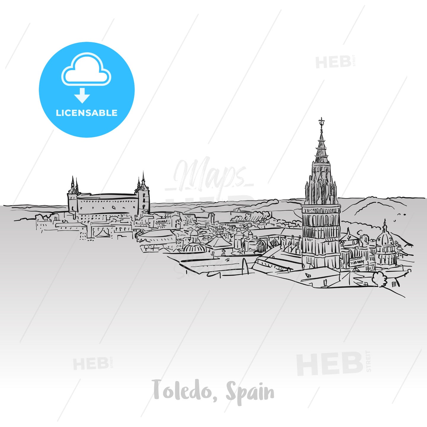 Toledo Ancient Panorama – instant download