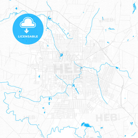 Toledo, Brazil PDF vector map with water in focus