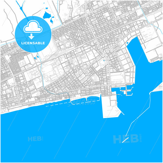 Tomakomai, Hokkaidō, Japan, city map with high quality roads.