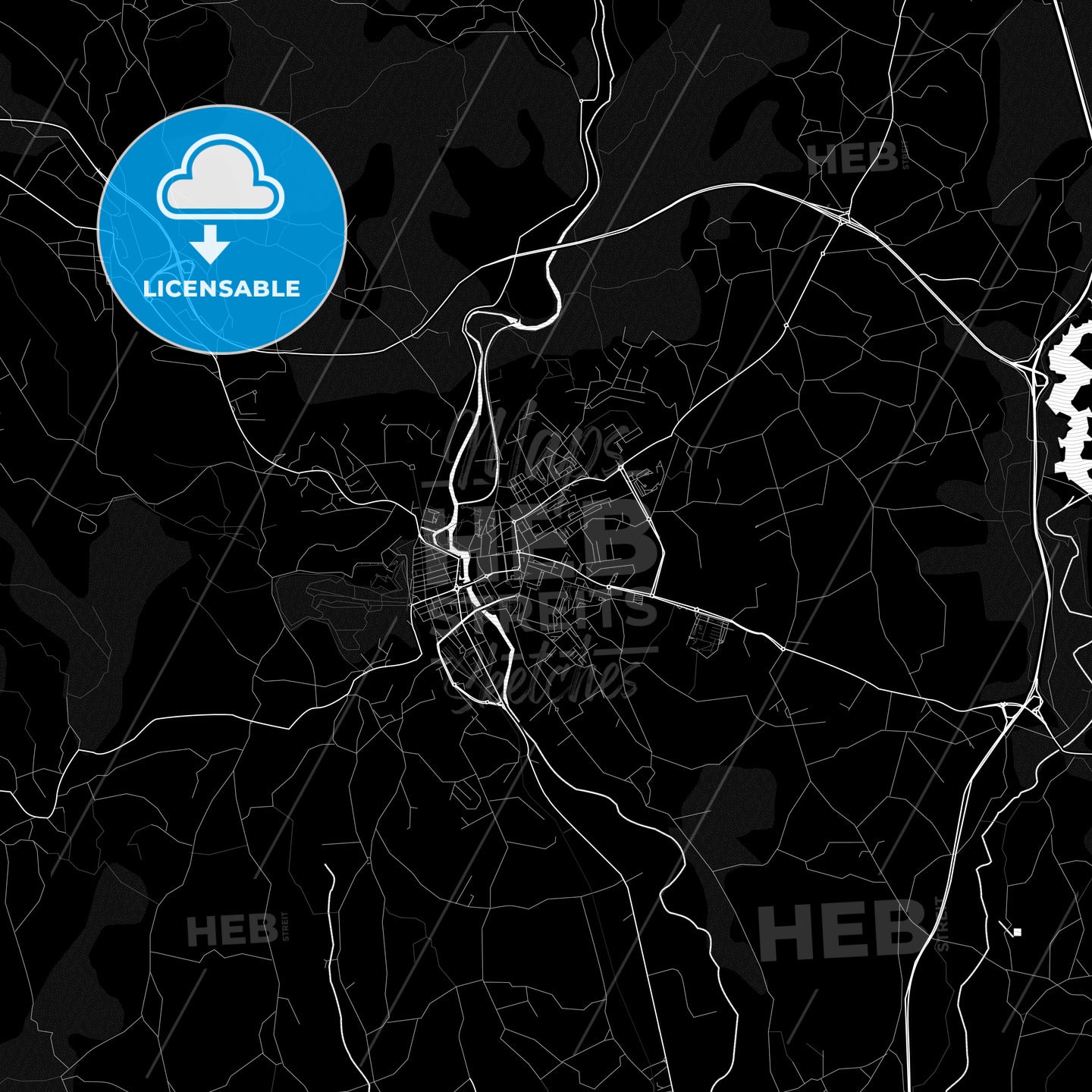 Tomar Mapa Tomar, Portugal Pdf Vector Map Black And White – HEBSTREITS