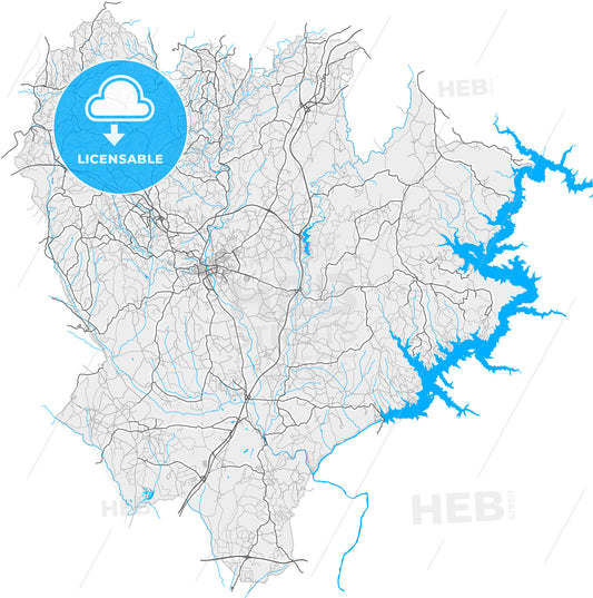 Tomar, Santarém, Portugal, high quality vector map