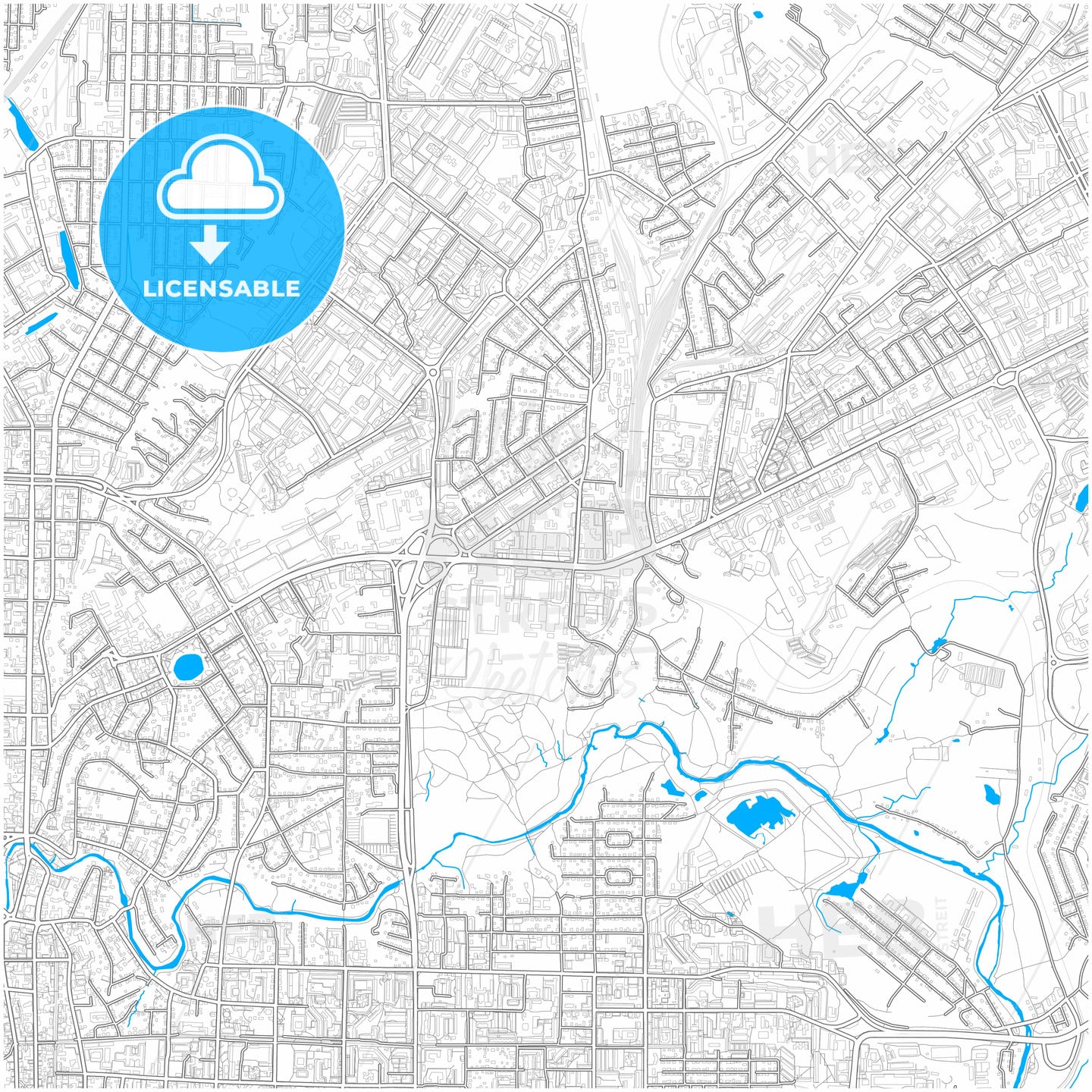 Tomsk, Tomsk Oblast, Russia, city map with high quality roads.