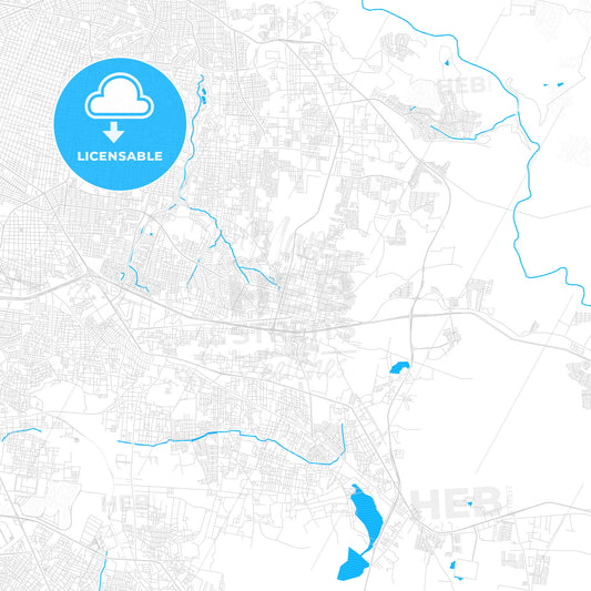 Tonalá, Mexico PDF vector map with water in focus