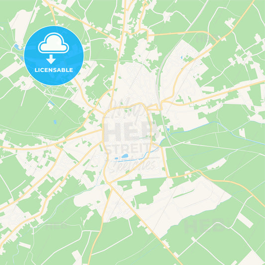 Tongeren , Belgium Vector Map - Classic Colors