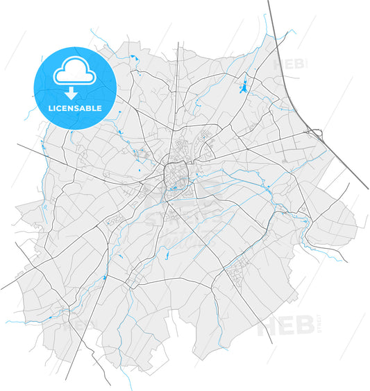 Tongeren, Limburg, Belgium, high quality vector map