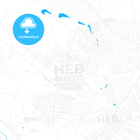 Toretsk, Ukraine PDF vector map with water in focus