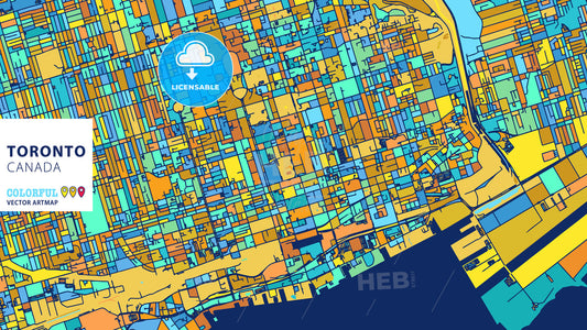 Toronto, Canada, Colorful Vector Artmap
