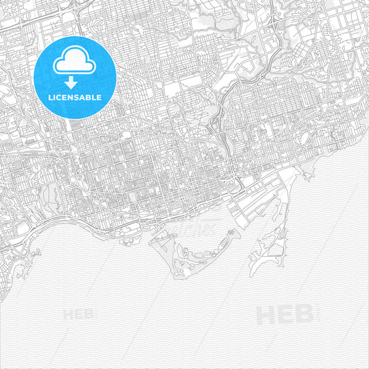 Toronto, Ontario, Canada, bright outlined vector map