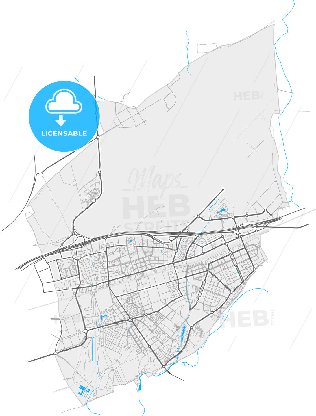 Torrejón de Ardoz, Madrid, Spain, high quality vector map