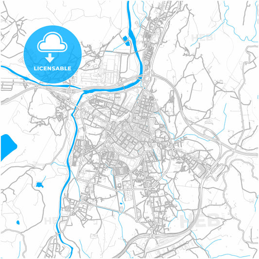 Torrelavega, Cantabria, Spain, city map with high quality roads.