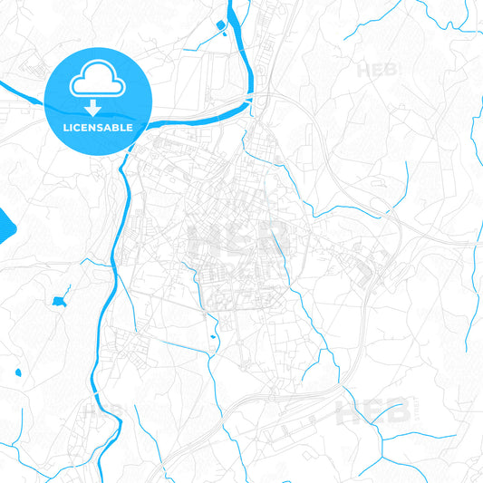 Torrelavega, Spain PDF vector map with water in focus