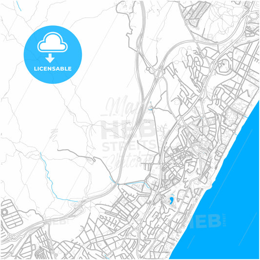 Torremolinos, Málaga, Spain, city map with high quality roads.