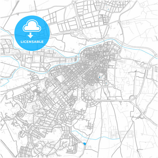 Torrent, Valencia, Spain, city map with high quality roads.