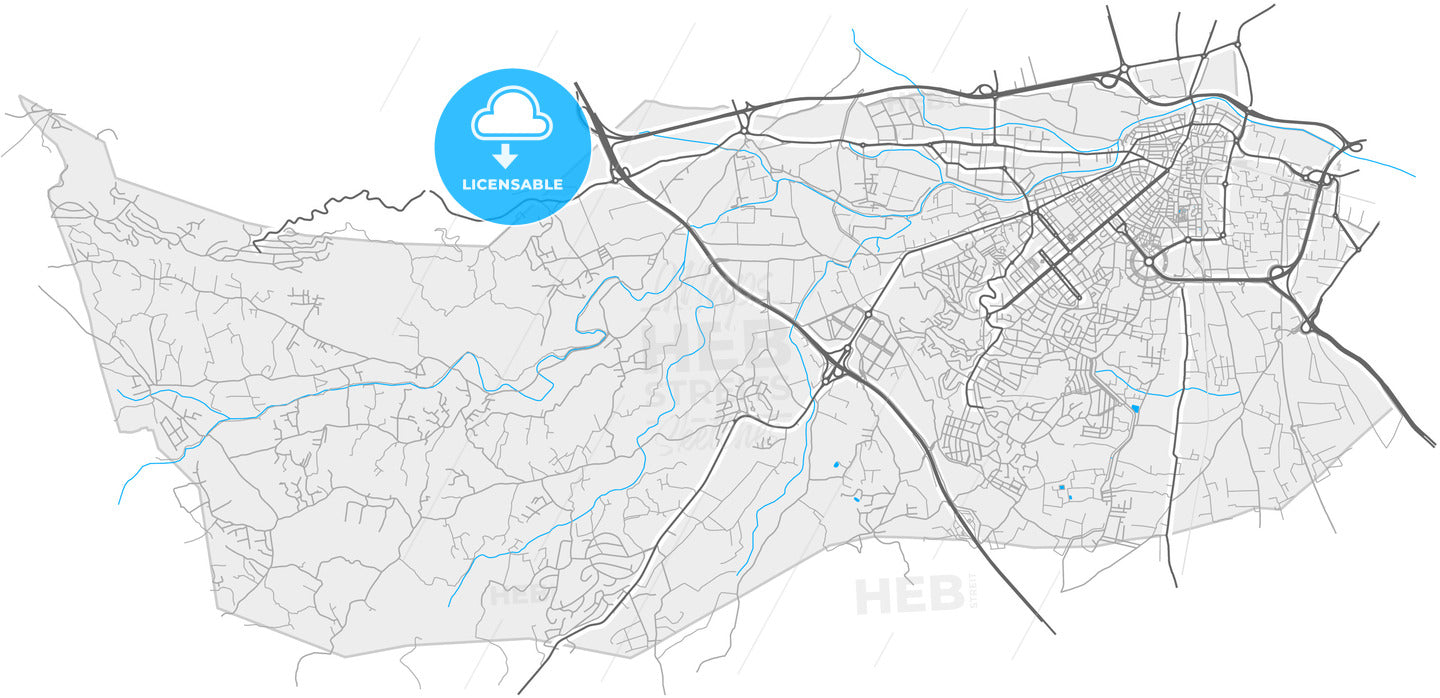 Torrent, Valencia, Spain, high quality vector map