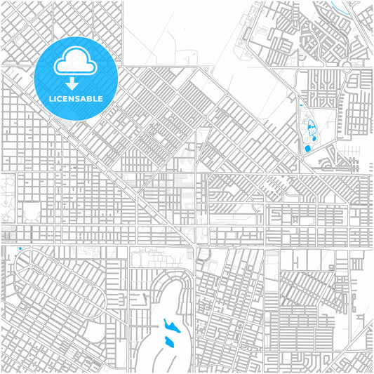 Torreón, Coahuila, Mexico, city map with high quality roads.