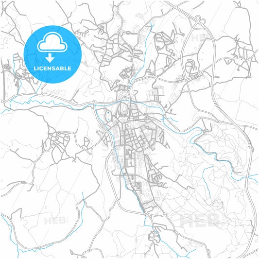 Torres Vedras, Lisbon, Portugal, city map with high quality roads.