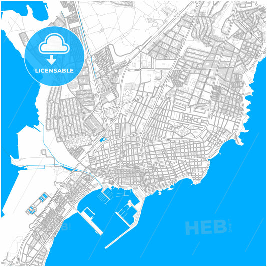 Torrevieja, Alicante, Spain, city map with high quality roads.