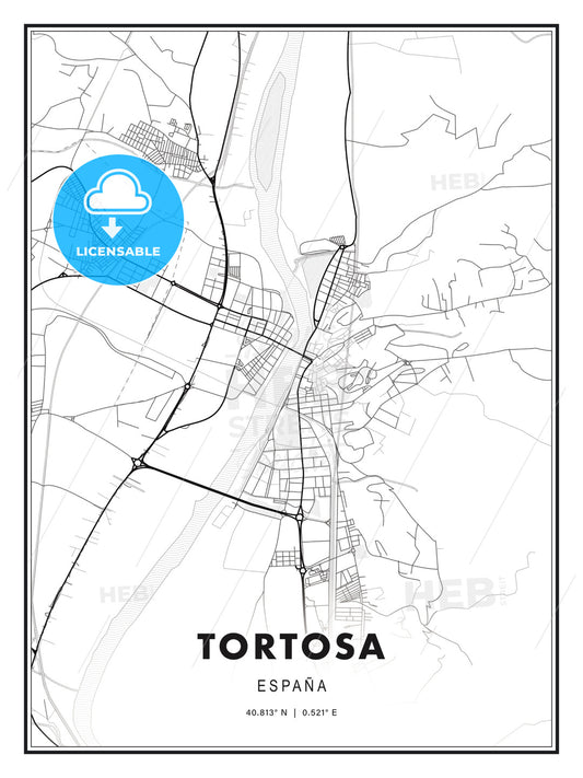 Tortosa, Spain, Modern Print Template in Various Formats - HEBSTREITS Sketches
