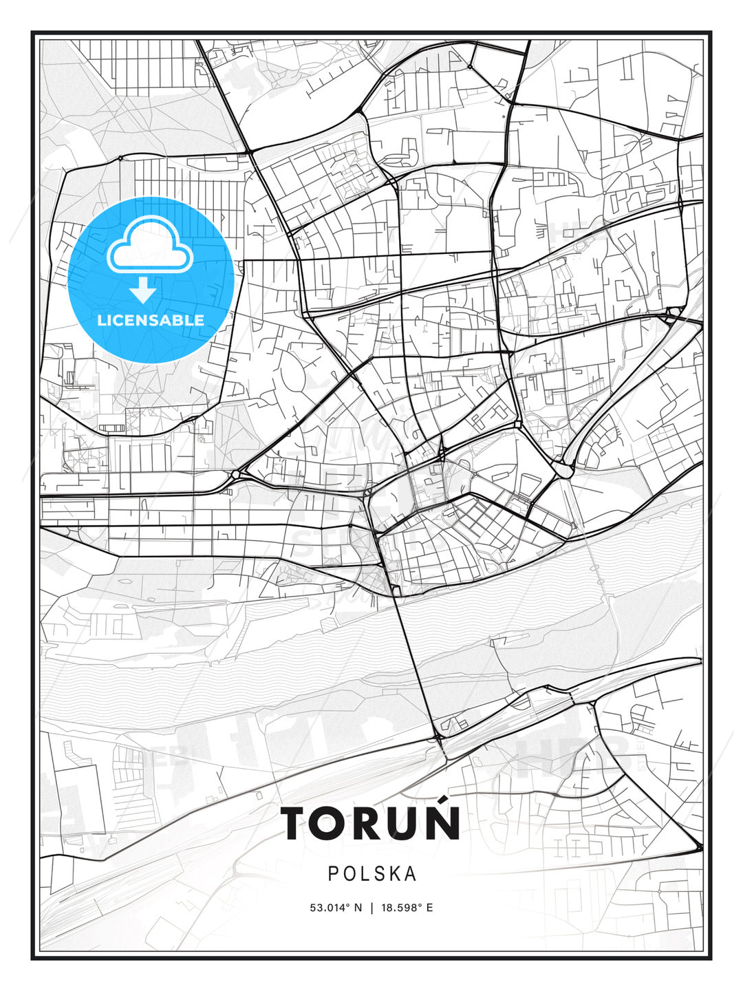 Toruń, Poland, Modern Print Template in Various Formats - HEBSTREITS Sketches