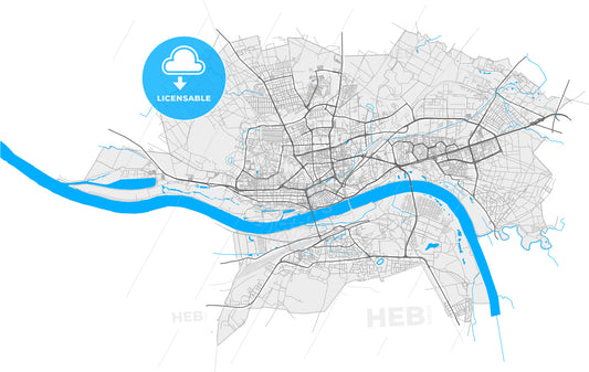 Toruń, Kuyavian-Pomeranian, Poland, high quality vector map