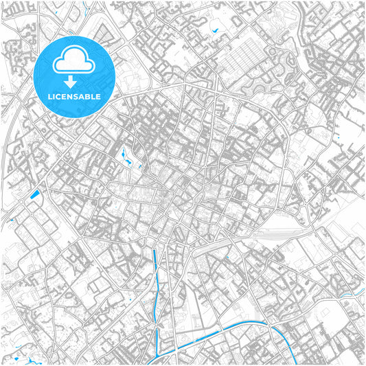 Tourcoing, Nord, France, city map with high quality roads.
