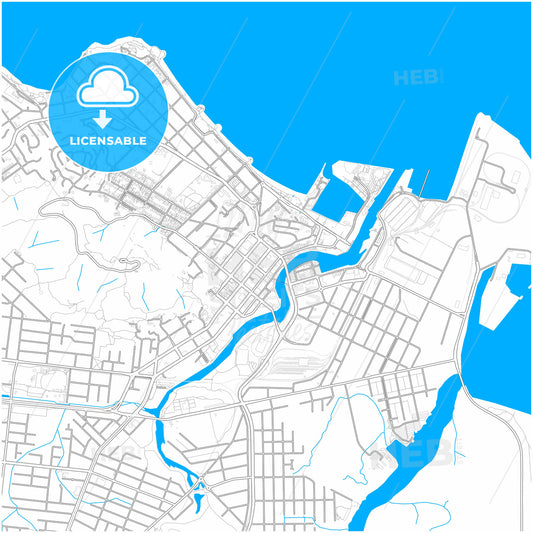 Townsville, Queensland, Australia, city map with high quality roads.