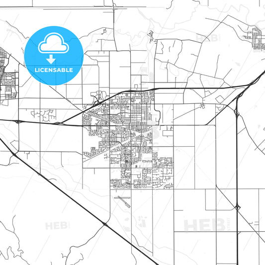 Tracy, California - Area Map - Light