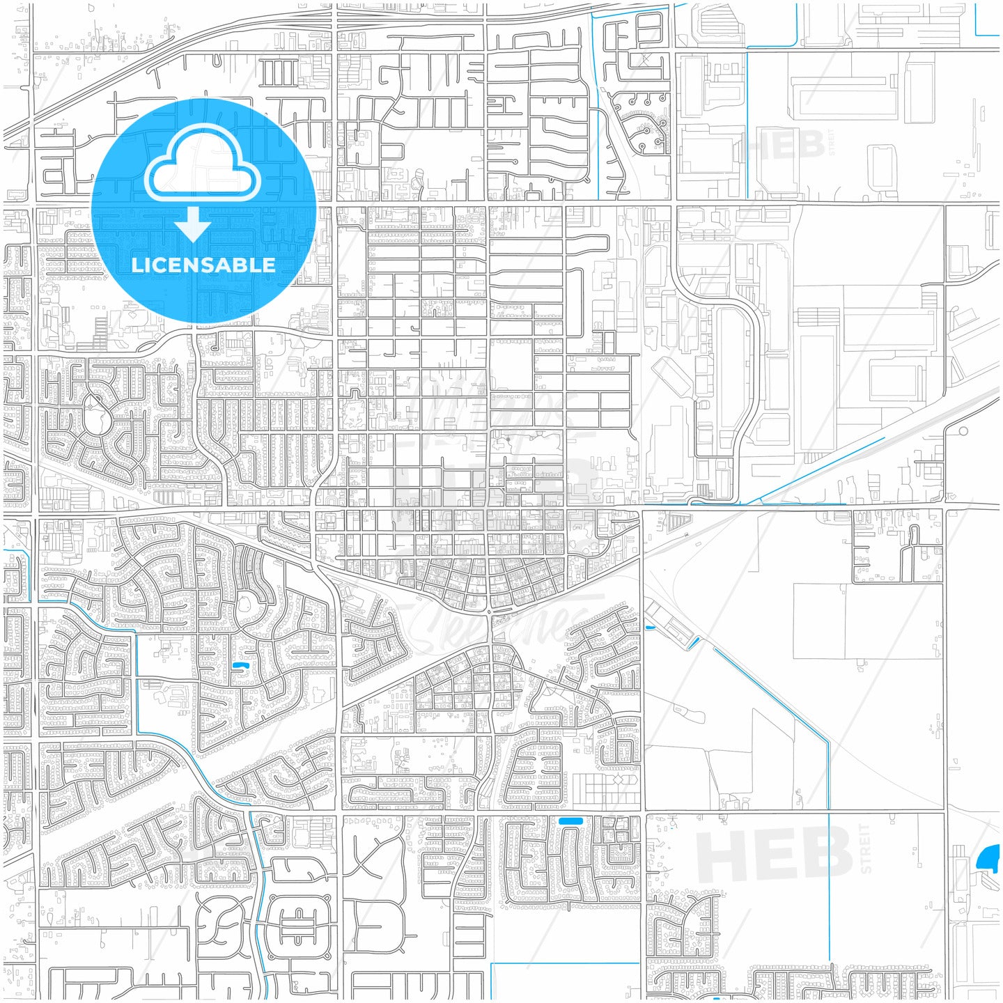 Tracy, California, United States, city map with high quality roads.