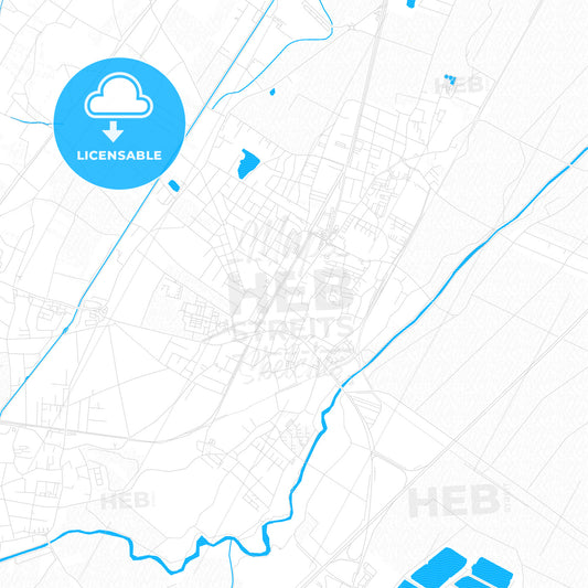 Traiskirchen, Austria PDF vector map with water in focus