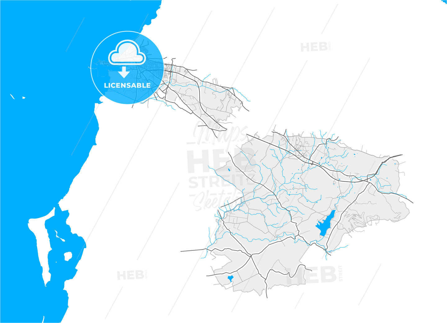 Trapani, Sicily, Italy, high quality vector map