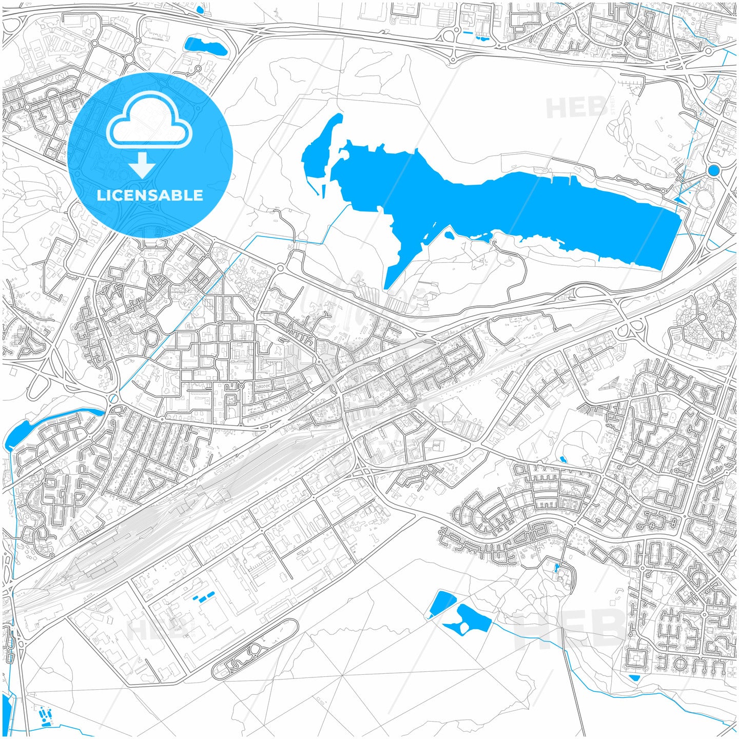 Trappes, Yvelines, France, city map with high quality roads.