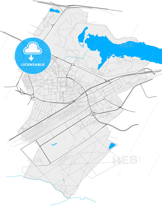 Trappes, Yvelines, France, high quality vector map