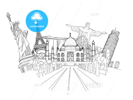 Travel to World Sketch – instant download