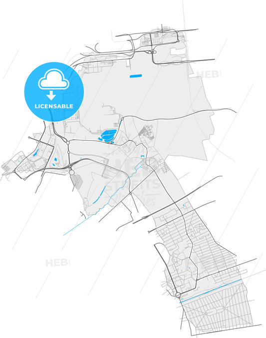 Tremblay-en-France, Seine-Saint-Denis, France, high quality vector map