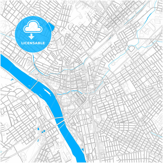 Trenton, New Jersey, United States, city map with high quality roads.
