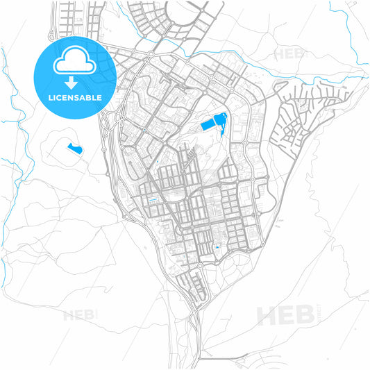 Tres Cantos, Madrid, Spain, city map with high quality roads.